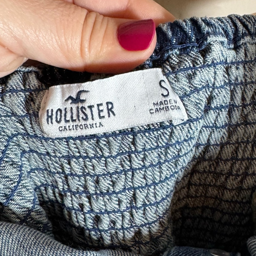 Hollister Denim Button-Front Mini Dress in Dark Blue - Picture 5 of 8
